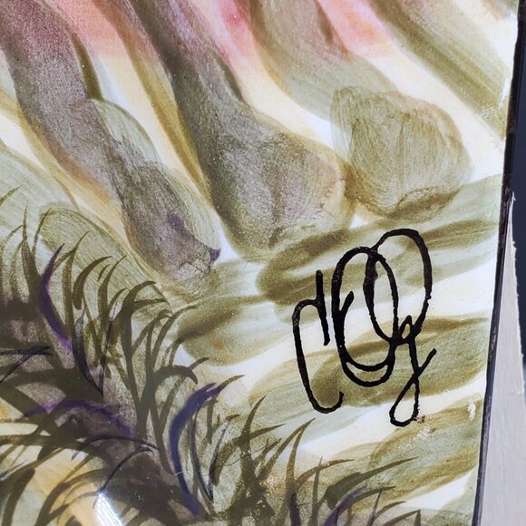 Set of 2 Carrie Olsen Garrard "Villa Provence" Ceramic Wine Plates - Handcrafted - Picture 3 of 8